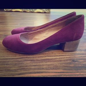 Madewell Ella Pump Low Block Heel sz 6 Dark Merlot